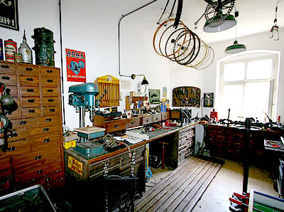 Diorama: Fahrradwerkstatt
